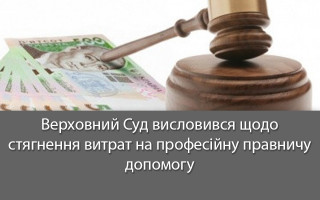 Верховний Суд висловився щодо стягнення витрат на професійну правничу допомогу