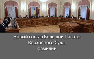 Новый состав Большой Палаты Верховного Суда: фамилии