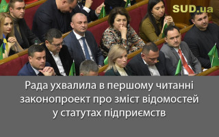 Рада ухвалила в першому читанні законопроект про зміст відомостей у статутах підприємств