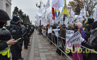 ФОПы собрались под Радой и перекрыли улицу Грушевского: видео