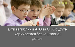 Діти загиблих в АТО та ООС будуть харчуватися безкоштовно: деталі