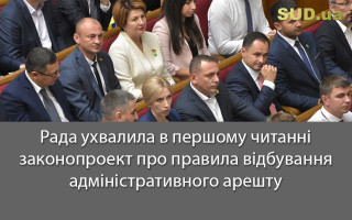 Рада ухвалила в першому читанні законопроект про правила відбування адміністративного арешту