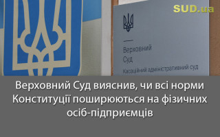Верховний Суд вияснив, чи всі норми Конституції поширюються на фізичних осіб-підприємців