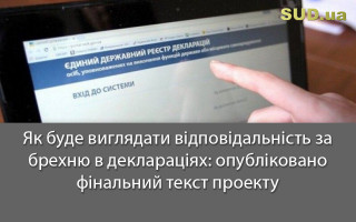 Як буде виглядати відповідальність за брехню в деклараціях: опубліковано фінальний текст проекту