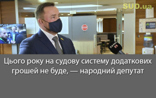 Цього року на судову систему додаткових грошей не буде, — народний депутат