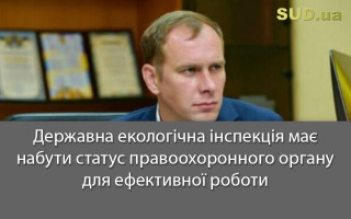 Державна екологічна інспекція має набути статус правоохоронного органу для ефективної роботи