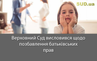 Верховний Суд висловився щодо позбавлення батьківських прав