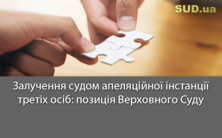 Залучення судом апеляційної інстанції третіх осіб: позиція Верховного Суду
