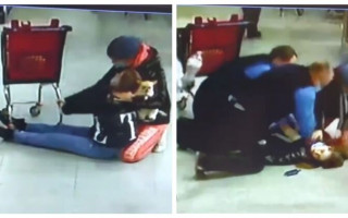 В харьковском супермаркете охранник спас жизнь покупательнице: видео