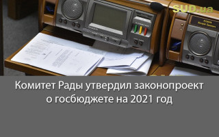 Комитет Рады утвердил законопроект о госбюджете на 2021 год