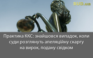 Практика ККС: знайшовся випадок, коли суди розглянуть апеляційну скаргу на вирок, подану  свідком