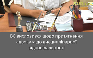 ВС висловився щодо притягнення адвоката до дисциплінарної відповідальності