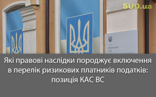 Які правові наслідки породжує включення в перелік ризикових платників податків: позиція КАС ВС