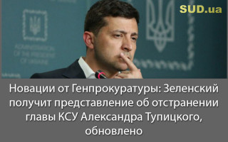 Новации от Генпрокуратуры: Зеленский получит представление об отстранении главы КСУ Александра Тупицкого, обновлено