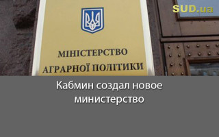 Кабмин создал новое министерство