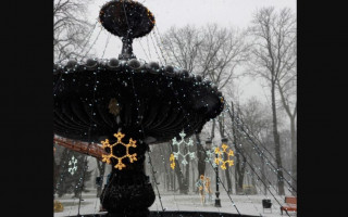 В Киеве появился фонтан-елка, фото