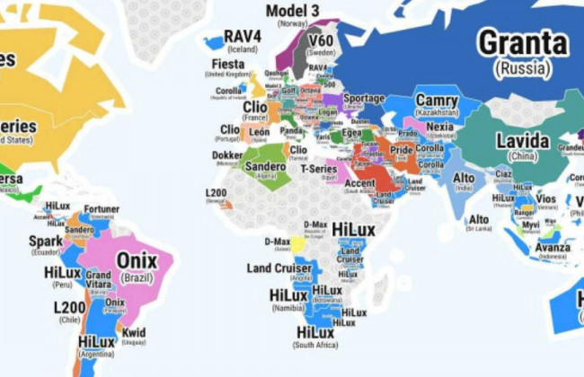 Назвали самые популярные автомобили по странам в 2020 году