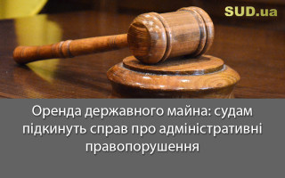 Оренда державного майна: судам підкинуть справ про адміністративні правопорушення