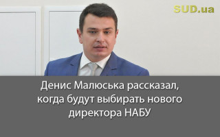Денис Малюська рассказал, когда будут выбирать нового директора НАБУ