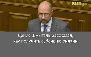 Денис Шмыгаль рассказал, как получить субсидию онлайн