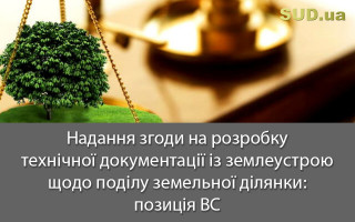 Надання згоди на розробку технічної документації із землеустрою щодо поділу земельної ділянки: позиція ВС