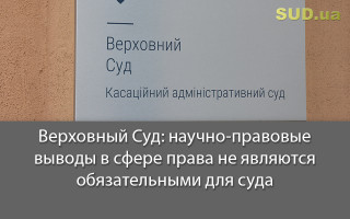 Верховный Суд: научно-правовые выводы в сфере права не являются обязательными для суда