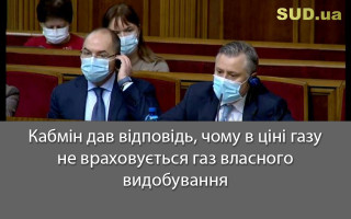 Кабмін дав відповідь, чому в ціні газу не враховується газ власного видобування