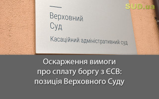 Оскарження вимоги про сплату боргу з ЄСВ: позиція Верховного Суду
