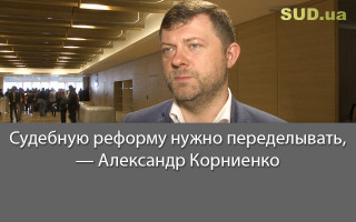 Судебную реформу нужно переделывать, — Александр Корниенко
