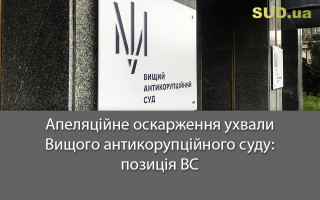 Апеляційне оскарження ухвали Вищого антикорупційного суду: позиція ВС