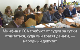 Минфин и ГСА требуют от судов за сутки отчитаться, куда они тратят деньги, — народный депутат