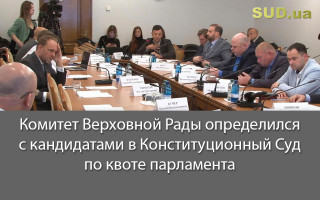 Комитет Верховной Рады определился с кандидатами в Конституционный Суд по квоте парламента
