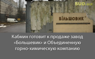 Кабмин готовит к продаже завод «Большевик» и Объединенную горно-химическую компанию
