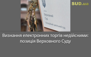 Визнання електронних торгів недійсними: позиція Верховного Суду