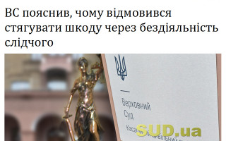 ВС пояснив, чому відмовився стягувати шкоду через бездіяльність слідчого