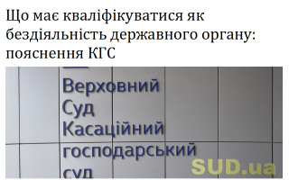 Що має кваліфікуватися як бездіяльність державного органу: пояснення КГС
