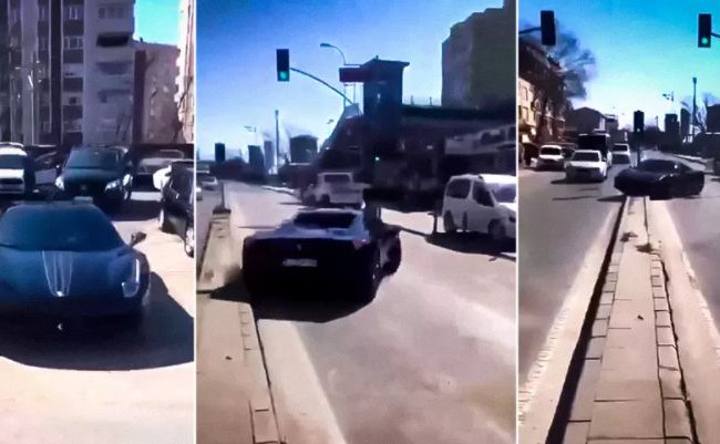 Дорогой Ferrari разбили при выезде из автомойки, видео