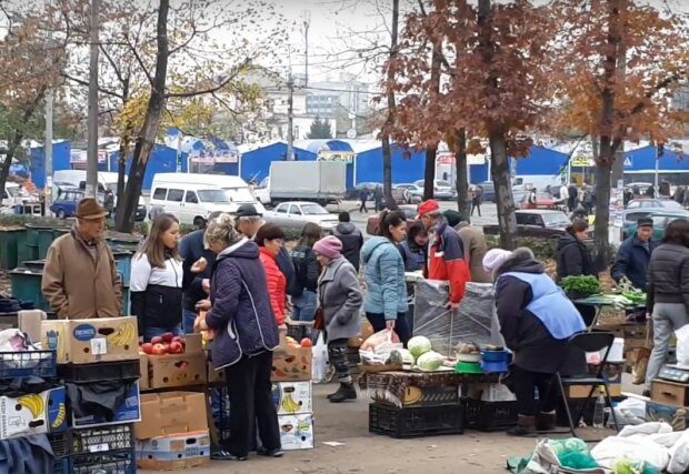 В Киеве возле дороги устроили стихийную торговлю