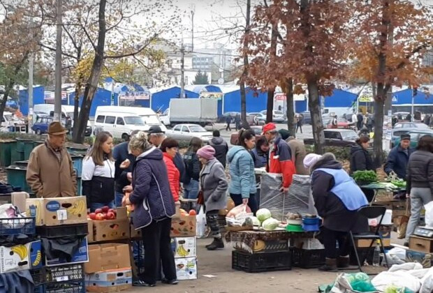 В Киеве возле дороги устроили стихийную торговлю