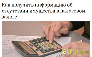 Как получить информацию об отсутствии имущества в налоговом залоге