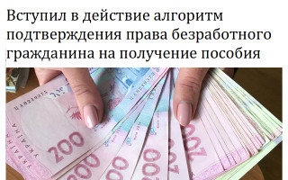 Вступил в действие алгоритм подтверждения права безработного гражданина на получение пособия