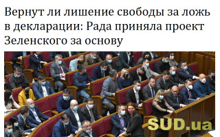 Вернут ли лишение свободы за ложь в декларации: Рада приняла проект Зеленского за основу