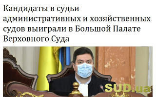 Кандидаты в судьи административных и хозяйственных судов выиграли в Большой Палате Верховного Суда