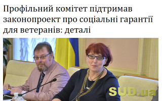 Профільний комітет підтримав законопроект про соціальні гарантії для ветеранів: деталі