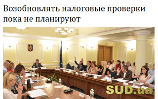 Возобновлять налоговые проверки пока не планируют