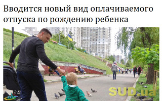 Вводится новый вид оплачиваемого отпуска по рождению ребенка
