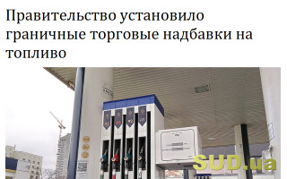 Правительство установило граничные  торговые надбавки на топливо