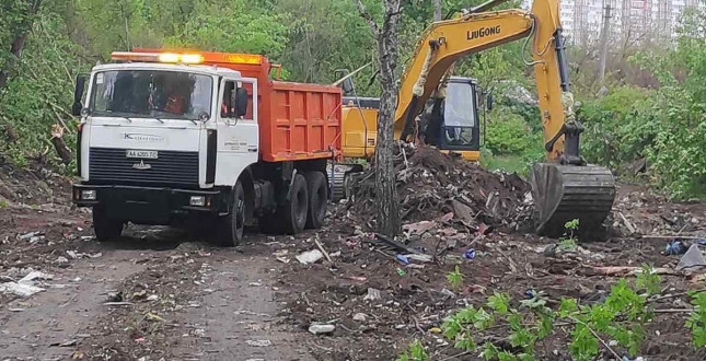 Стихійні сміттєзвалища Києва: на Дарниці прибрали територію біля озера Прірва