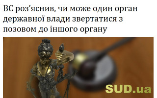 ВС роз’яснив, чи може один орган державної влади звертатися з позовом до іншого органу