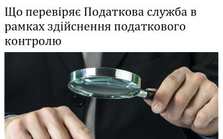 Що перевіряє Податкова служба в рамках здійснення податкового контролю